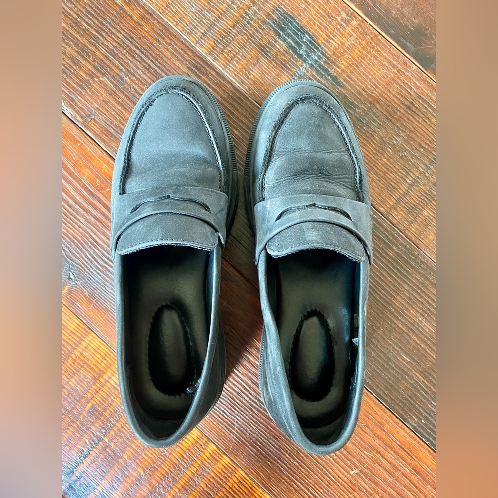 Portland Leather Black Platform Loafers - Picture 2 of 6